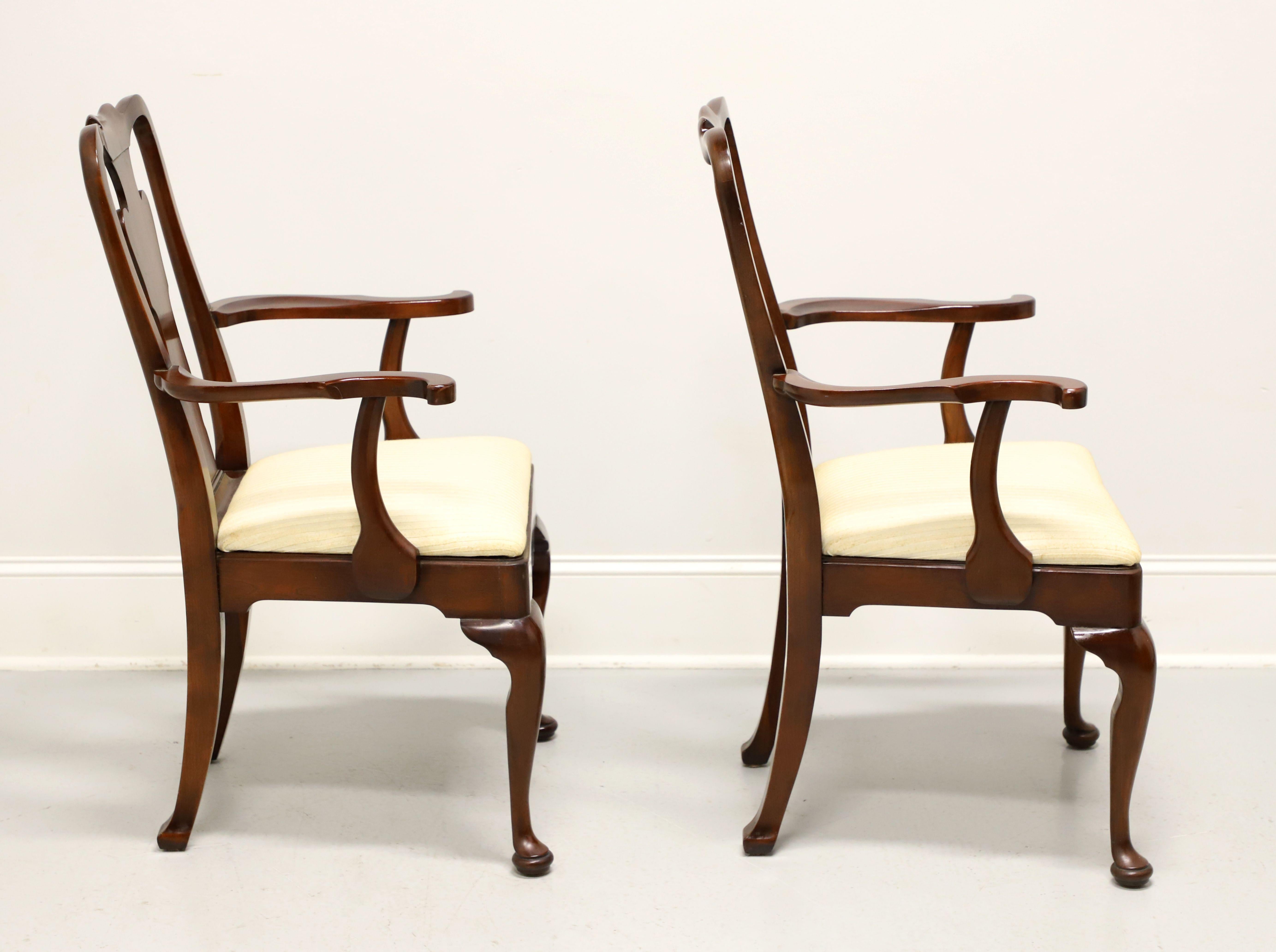 American STATTON Old Towne Cherry Queen Anne Dining Armchairs - Pair