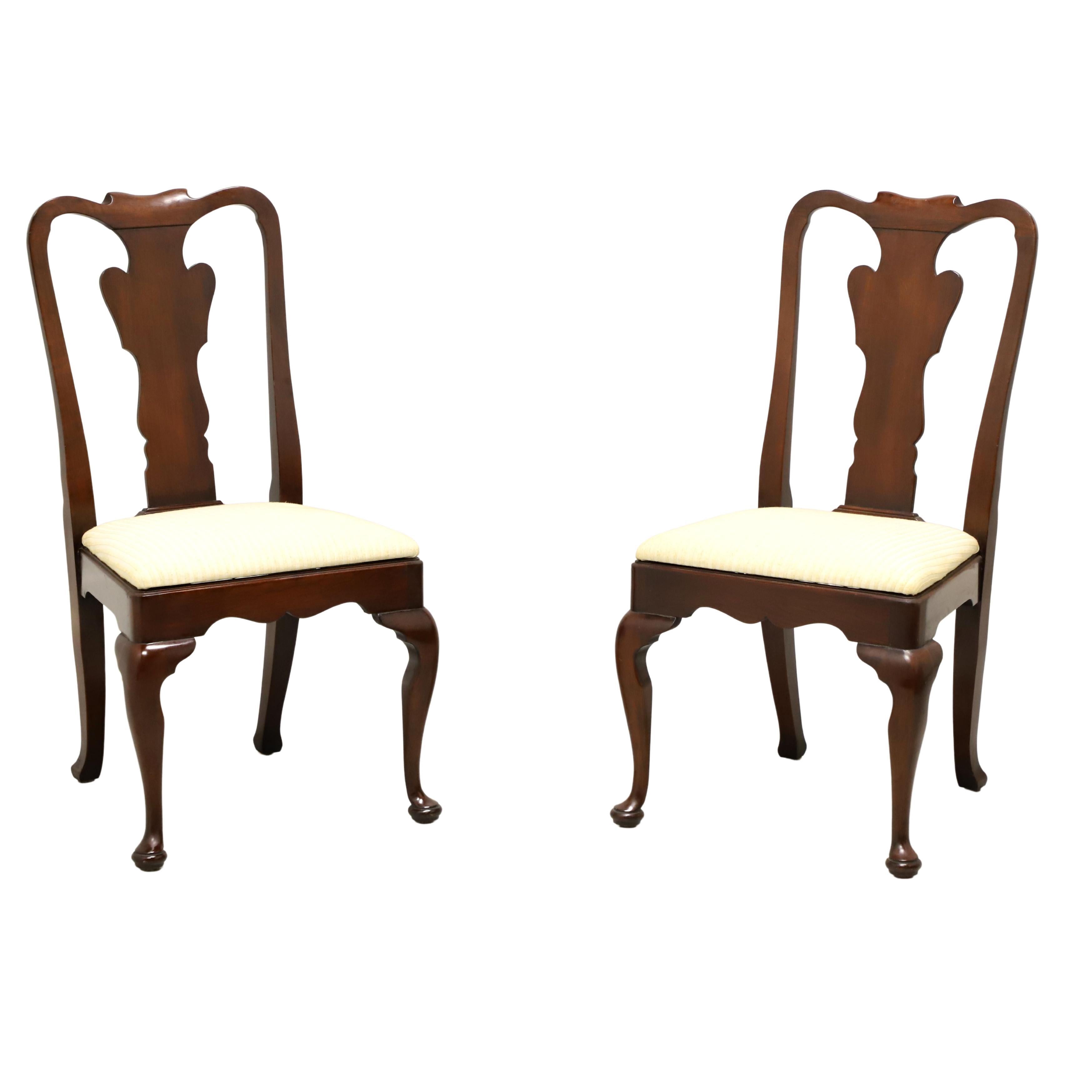 STATTON Old Towne Cherry Queen Anne Dining Side Chairs - Pair A For Sale