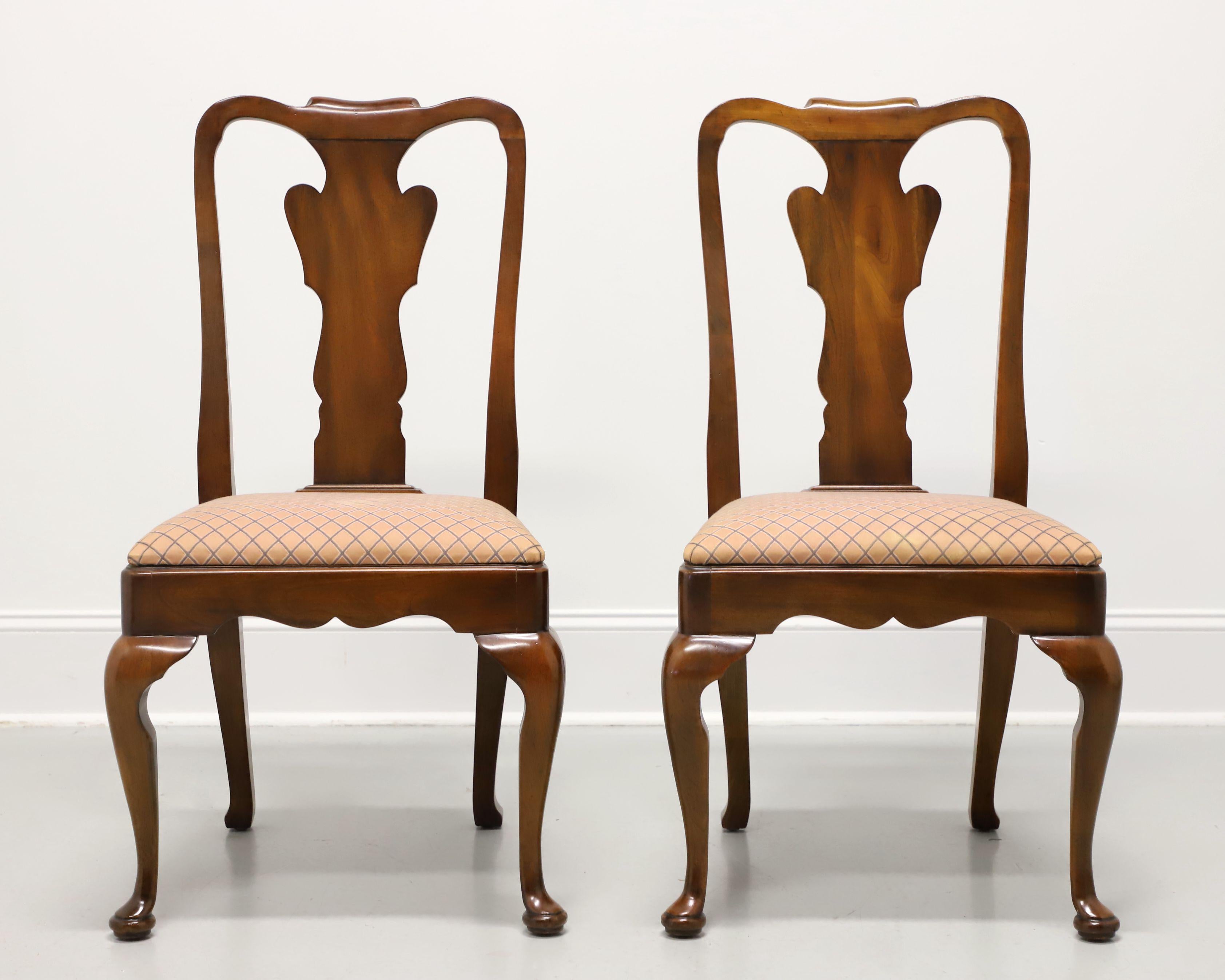 American STATTON Oxford Cherry Queen Anne Dining Side Chairs - Pair B For Sale