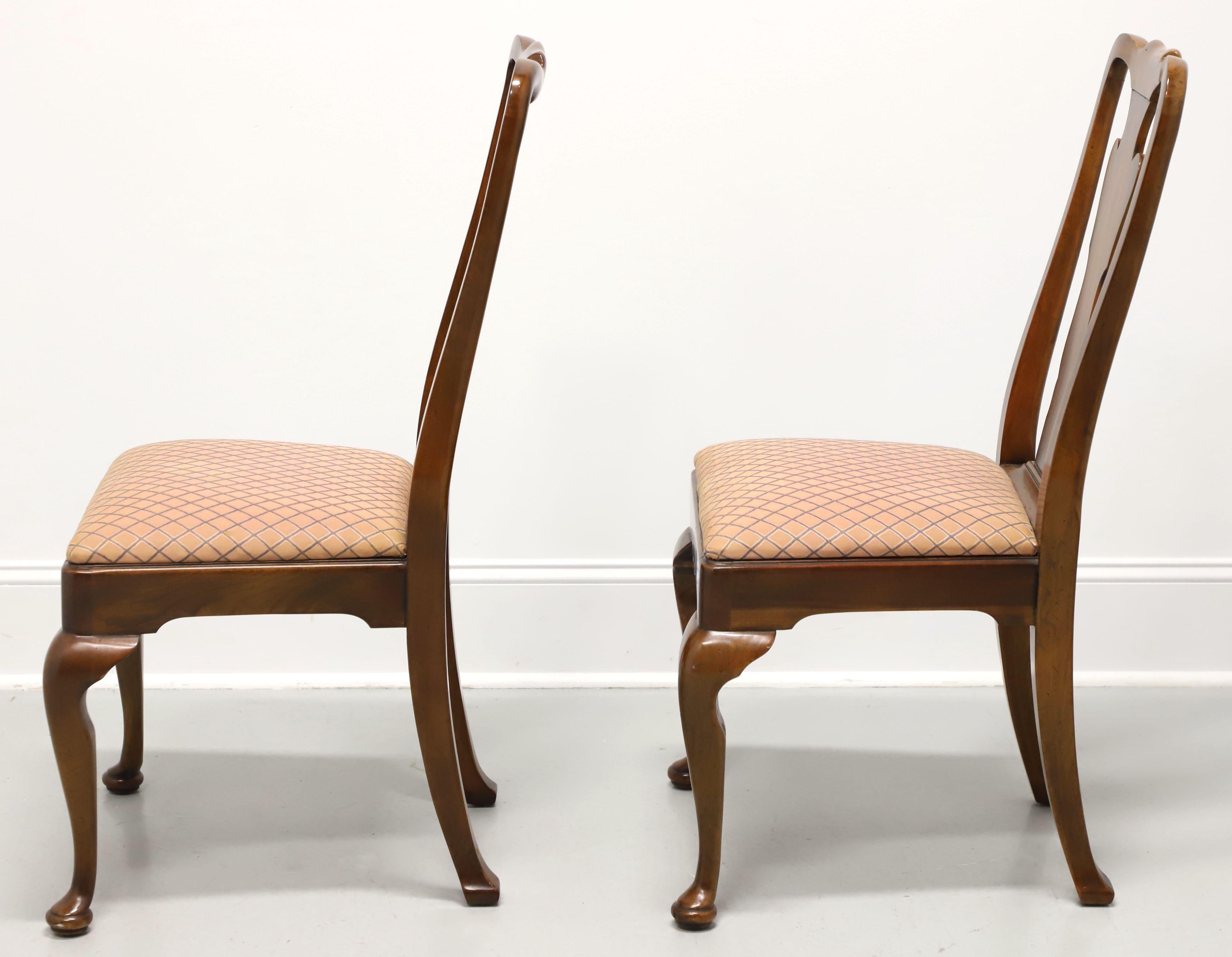 Fabric STATTON Oxford Cherry Queen Anne Dining Side Chairs - Pair B For Sale