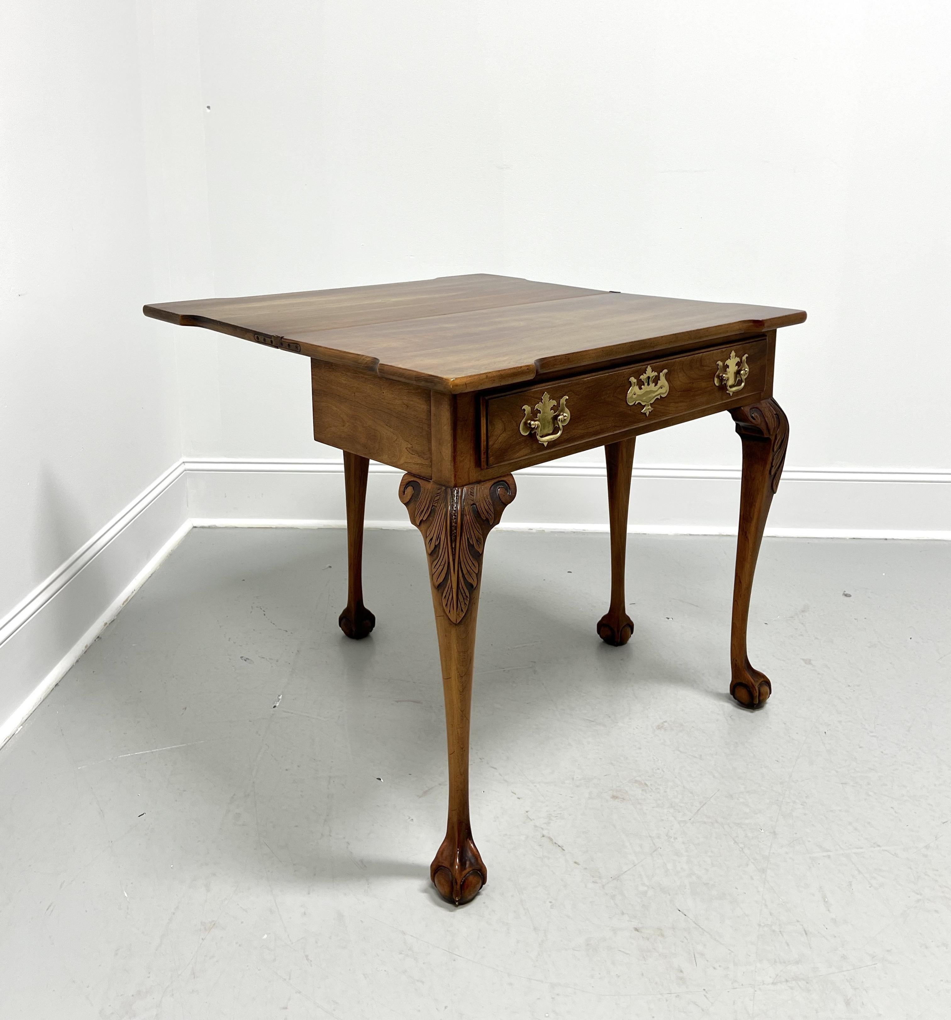 STATTON Private Collection Oxford Cherry Gateleg Flip Top Game / Console Table In Good Condition For Sale In Charlotte, NC