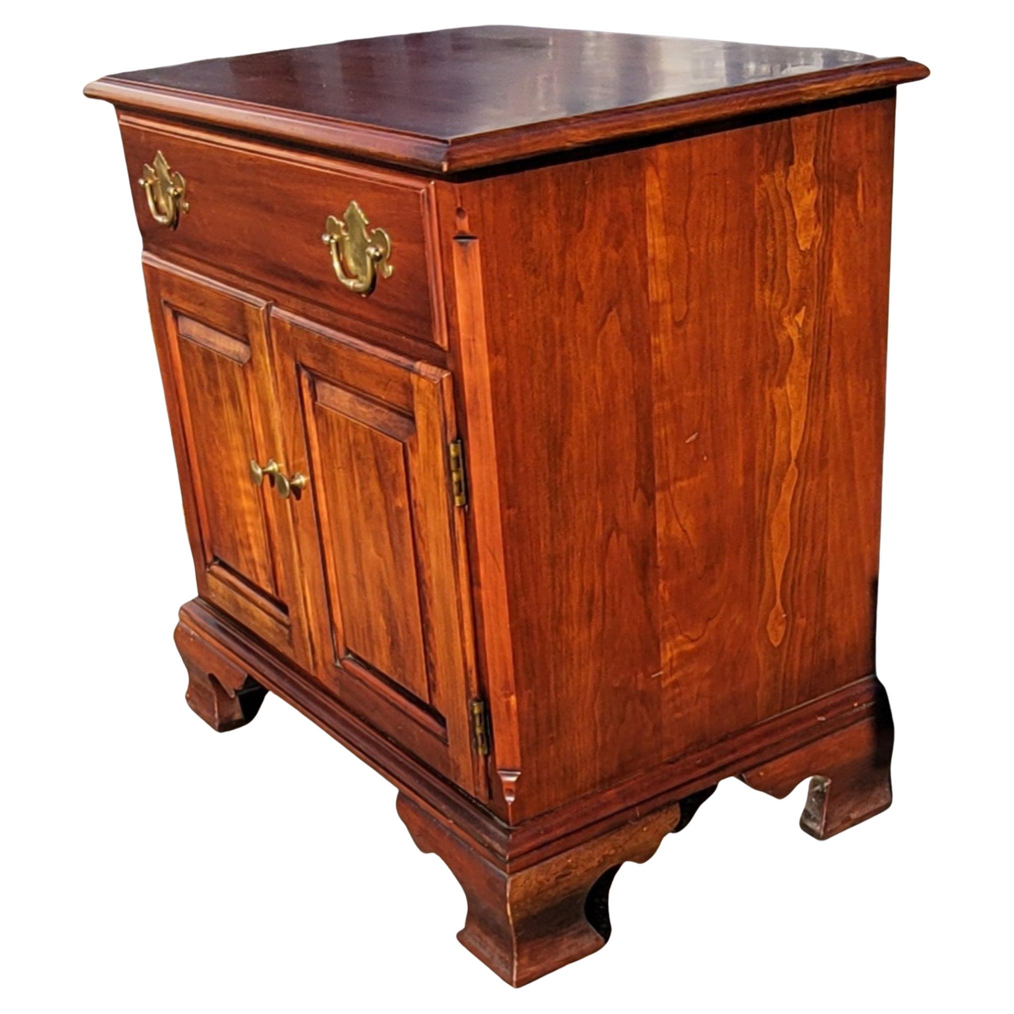 American Classical Statton Trutype Americana Solid Chery One Drawer Bedside Table Cabinet