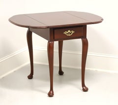 STATTON Trutype Americana Solid Cherry Queen Anne Drop-Leaf End Side Table