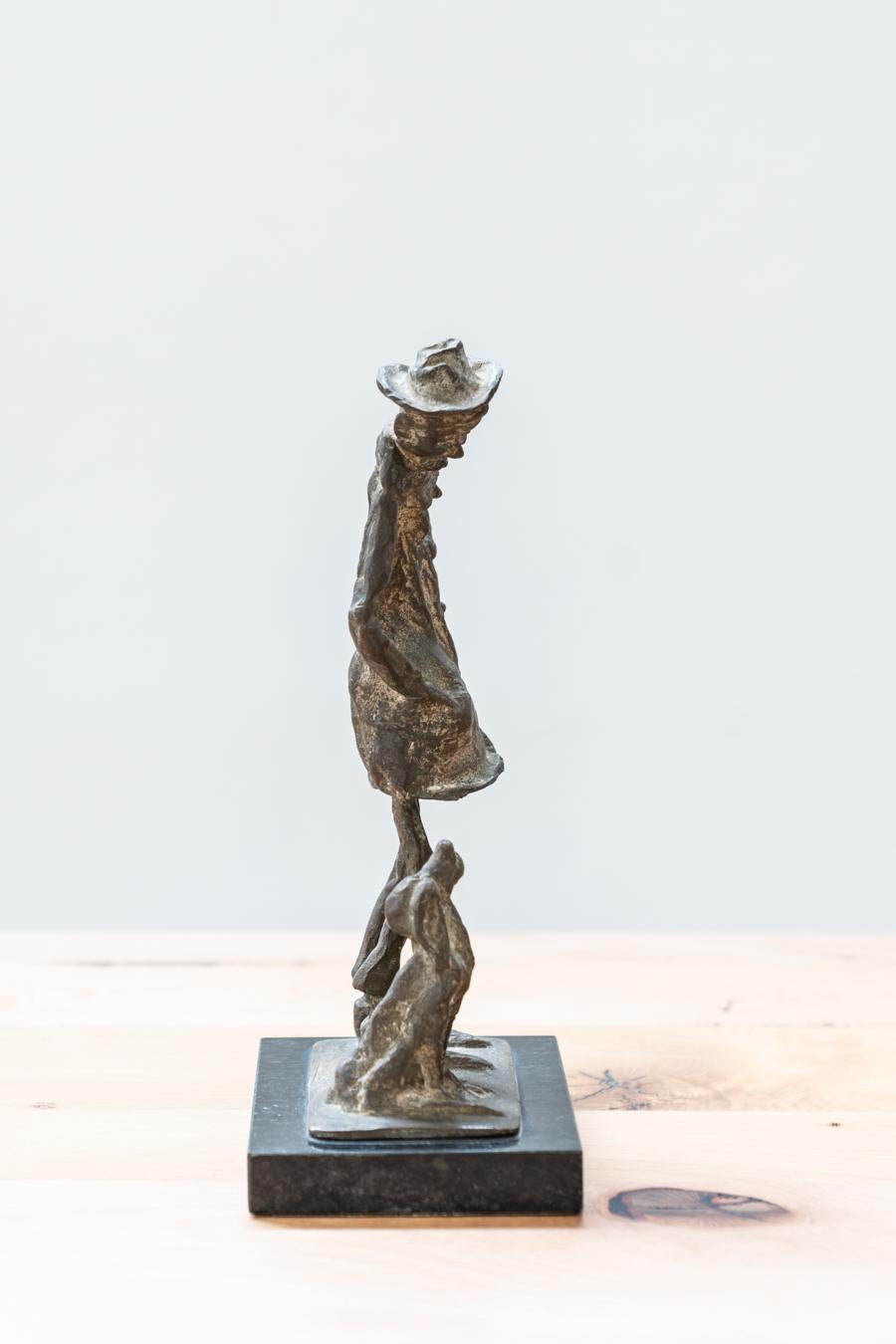Fait main Statua en bronze con canne 1970 - Sella Casia en vente