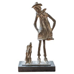 Estatua de bronce con caña 1970 - Sella Casia
