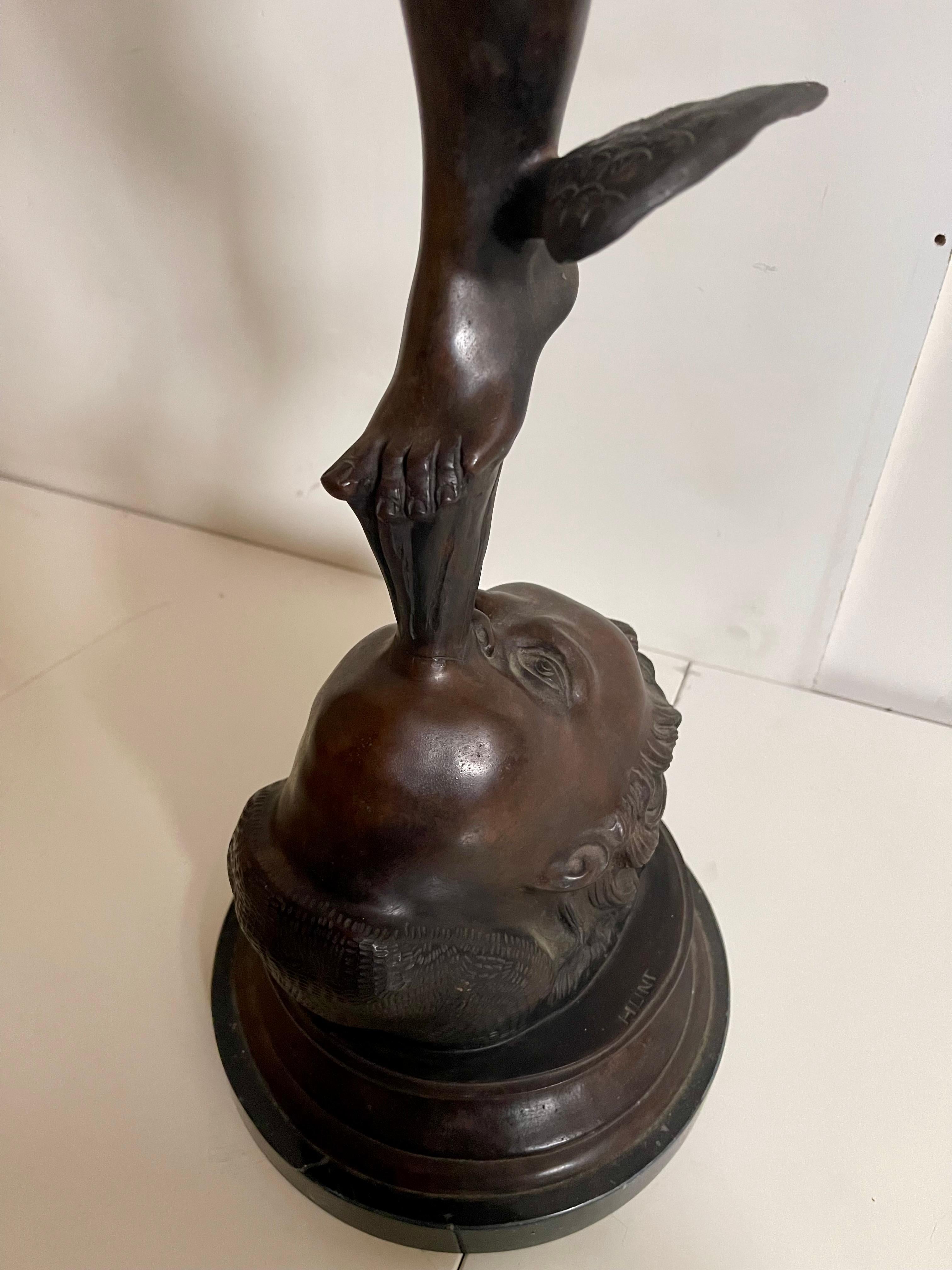 Bronze mercury winged statue For Sale 4