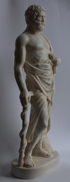 Marble statue of Asclepius-Esculapius -made in Italy