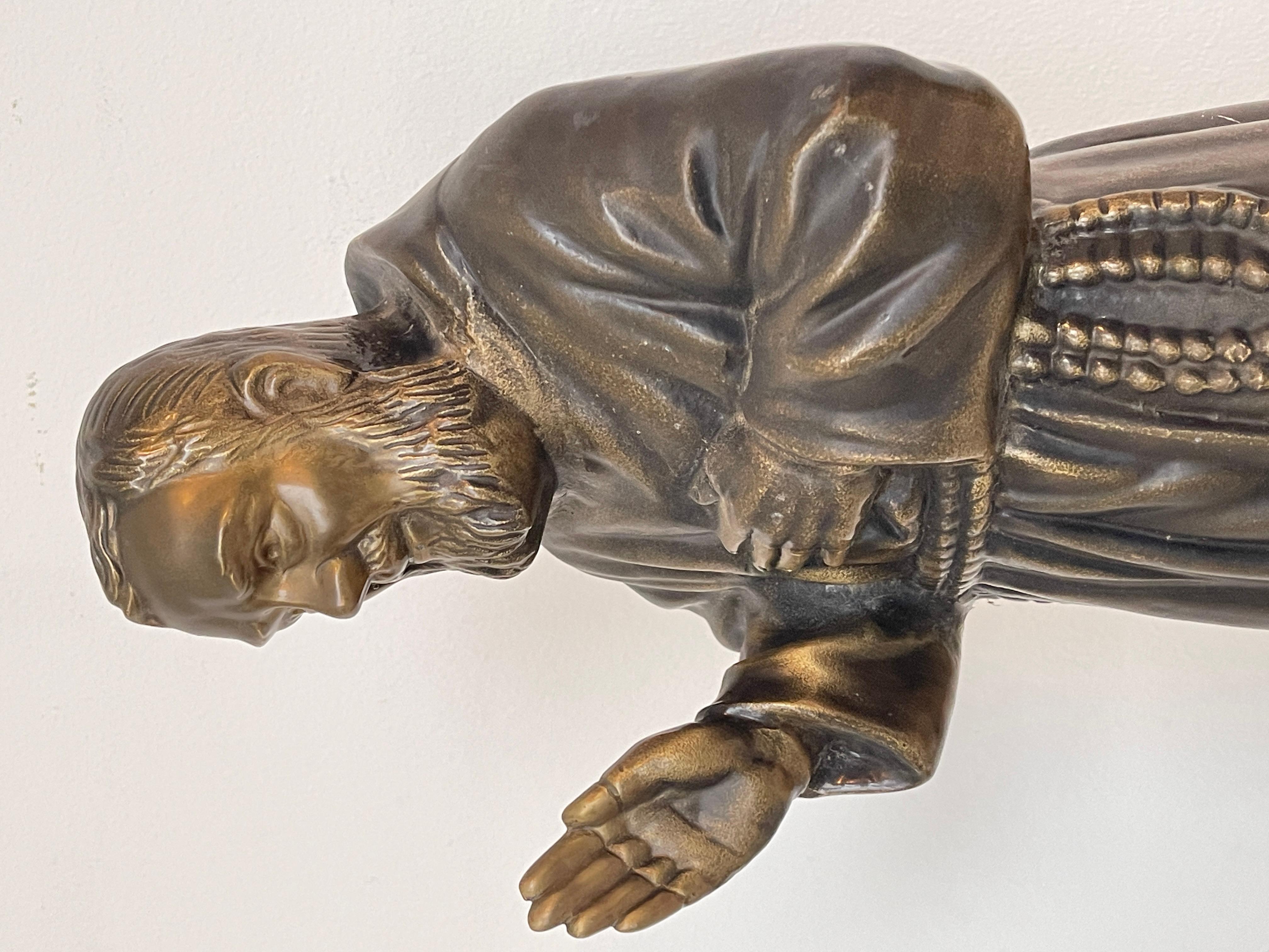 Bendición Padre Pío estatua de BRONCE siglo 20 italiano en venta 3