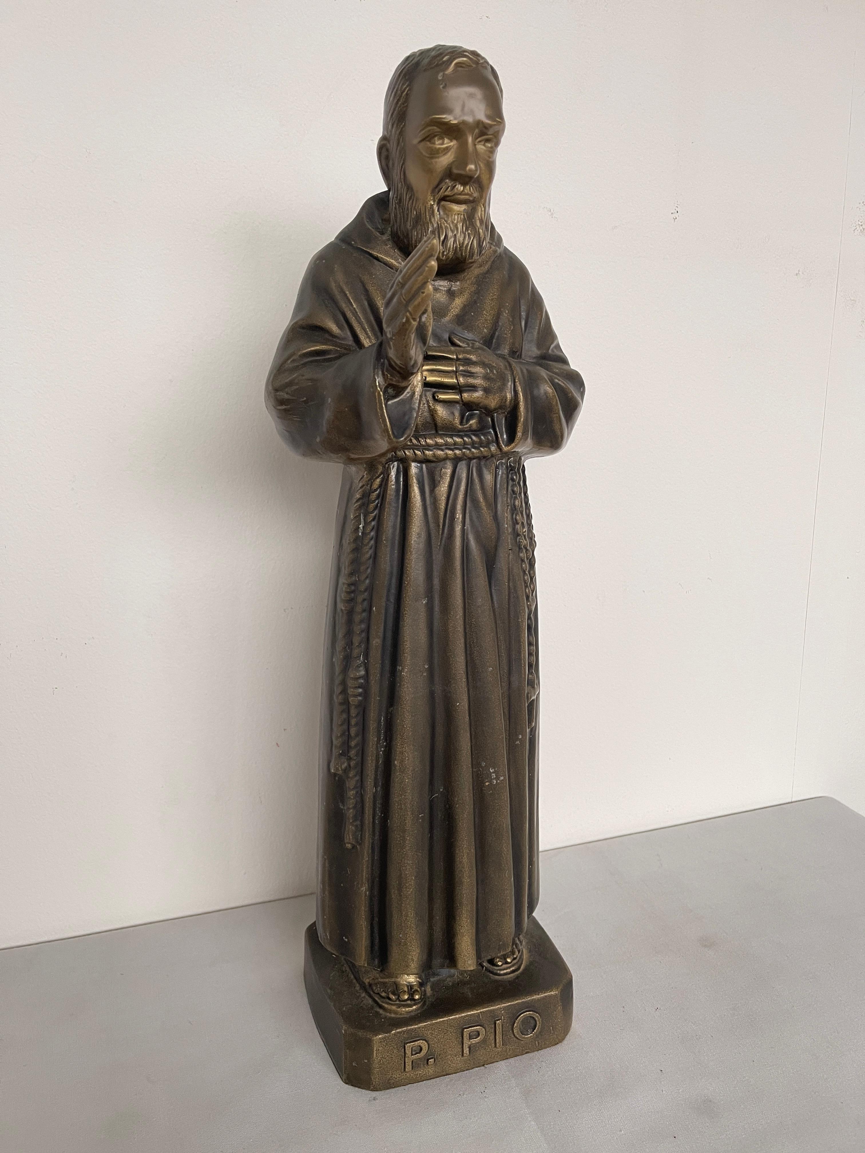 Bendición Padre Pío estatua de BRONCE siglo 20 italiano Otro en venta
