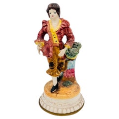 Porcelain Statue Capodimonte Man Biscuit 1960's Antique