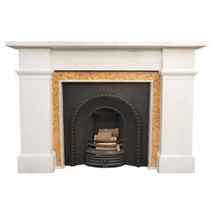 Statuario Marble Fireplace Mantel with Sienna Slips