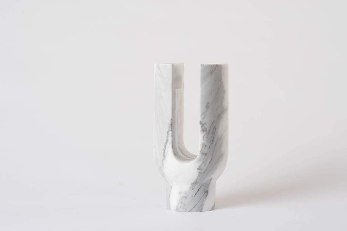 Statuary Lyra candleholder by Dan Yeffet
Dimensions: Ø 143 x H 275 mm
Materials: Marble 


Marble available:
Marquina
Grey St Laurent
Portoro
Paonazzo
Calacatta


Born in 1971 in Jerusalem, Israel. Studied Industrial Design at Bezalel