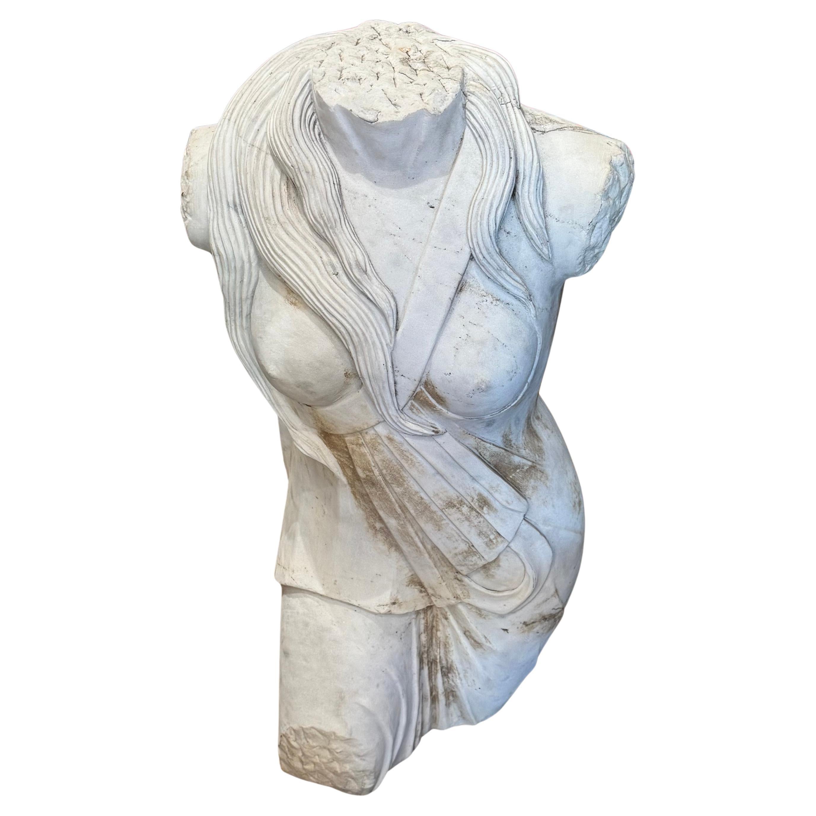 Statuary Marble Aphrodite Torso Circa 1920's For Sale