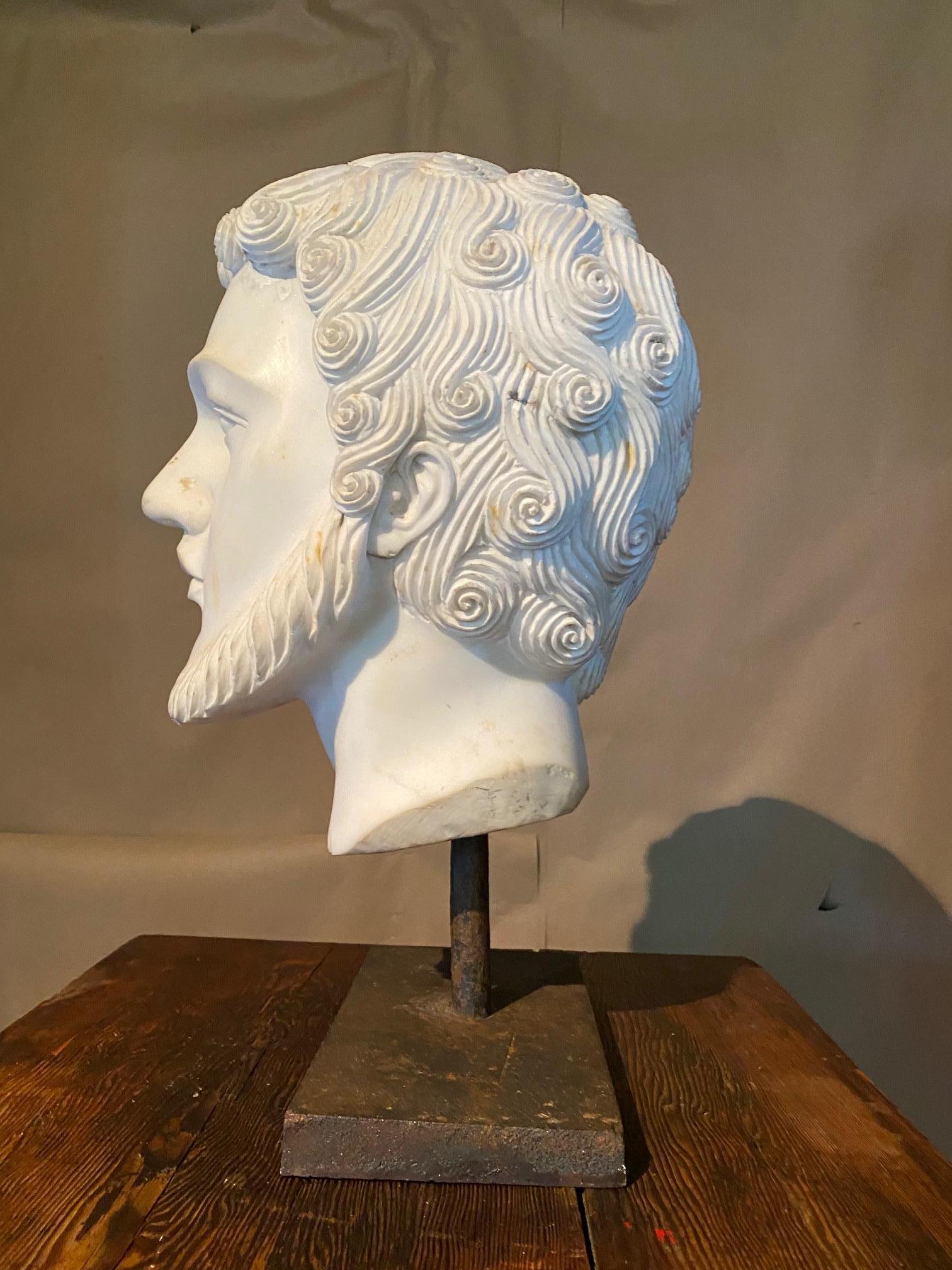 Statuary Marble Bust of Greek Philosopher Thales of Miletus For Sale 1
