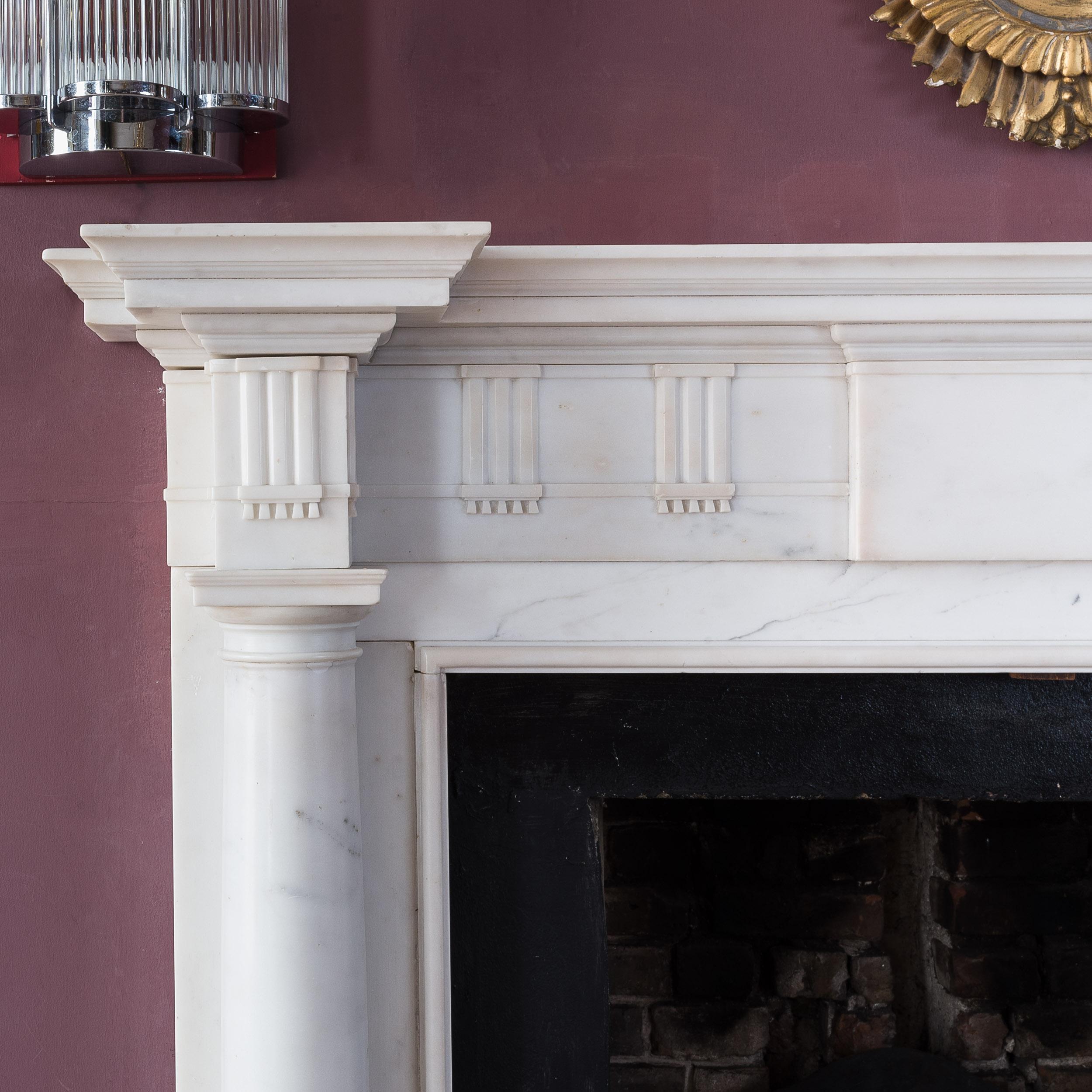 George III Statuary Marble Chimneypiece after Sir William Chambers For Sale
