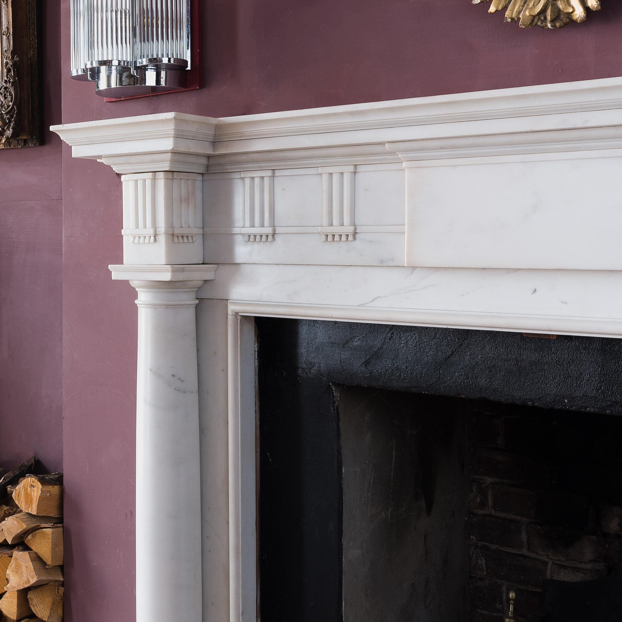 Late 19th Century Statuary Marble Chimneypiece after Sir William Chambers For Sale