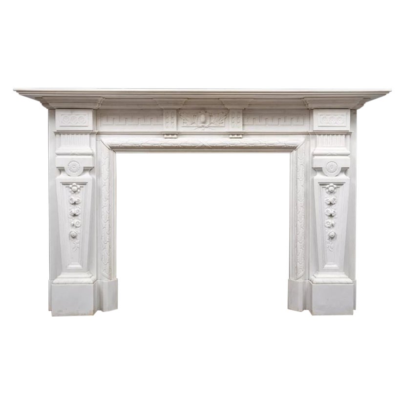 Statuary Marble Fireplace from the Late Victorian/Edwardian Period, circa 1900