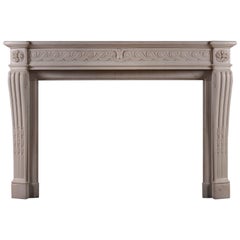 Antique Statuary Marble French Louis XVI Style Mantel