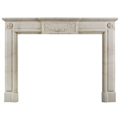 Antique Statuary Marble Louis XVI Style Fireplace