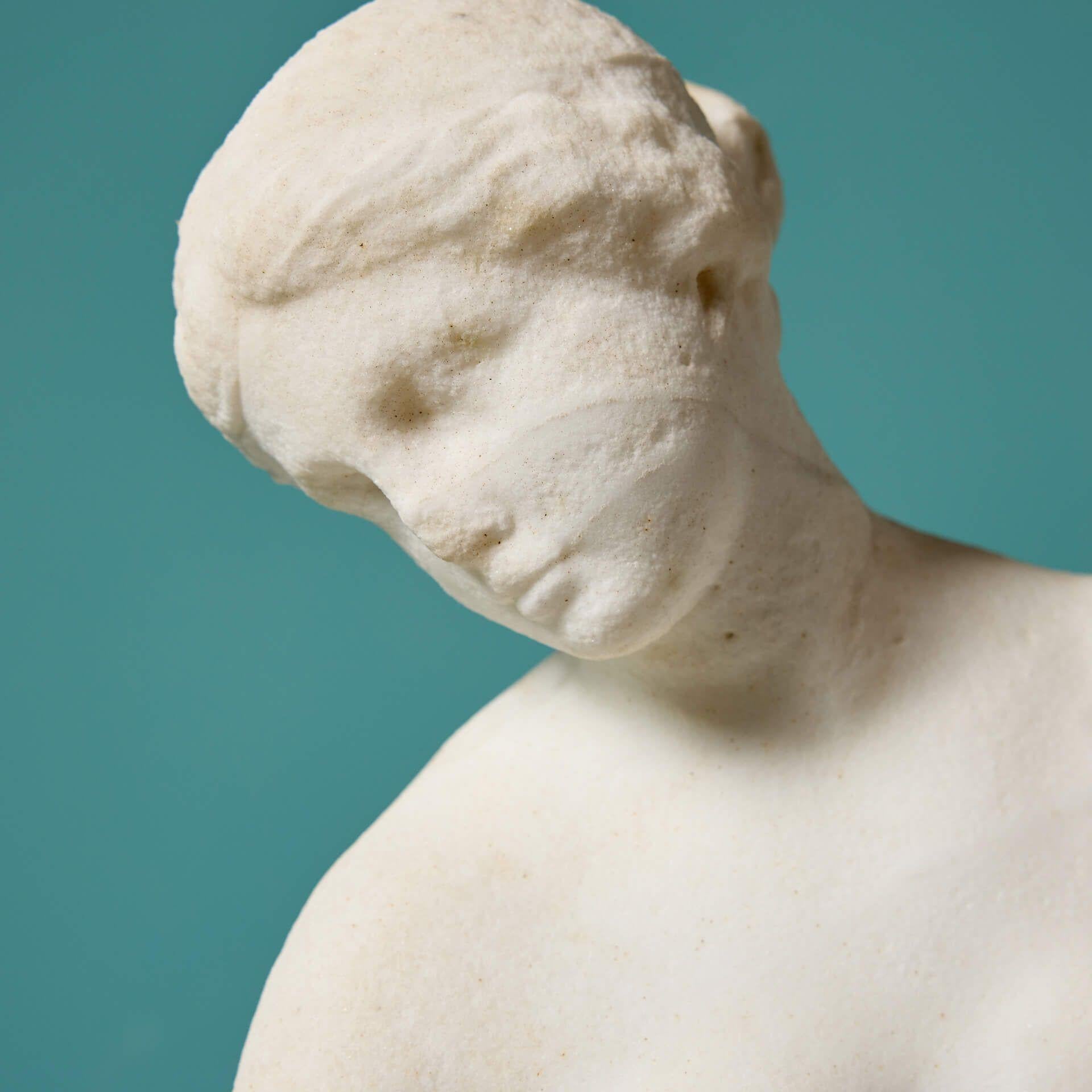 19th Century Statuary Marble Sculpture of the Bathing Venus after the Antique For Sale