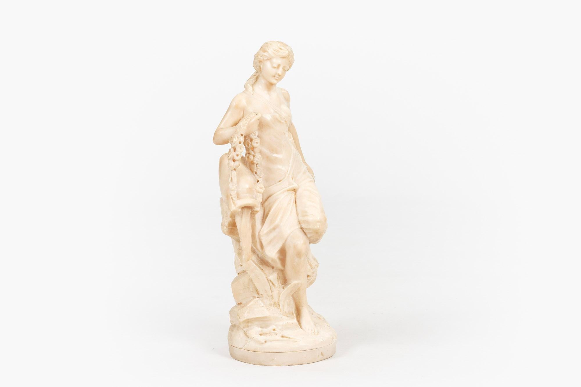 French Statuary Marble Statue of Lady