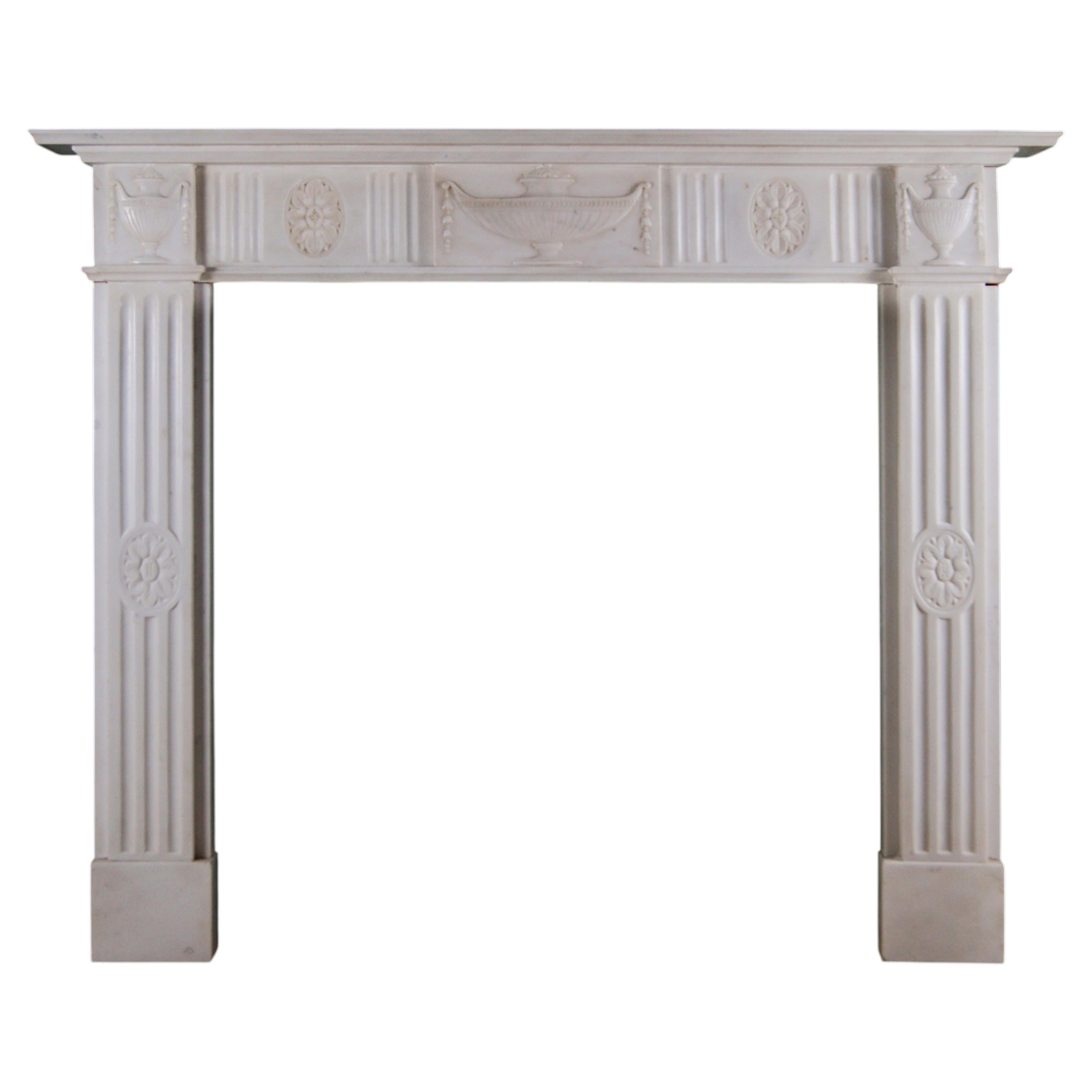 Statuary Marble Neo-Classical Chimneypiece, England, Circa 1890