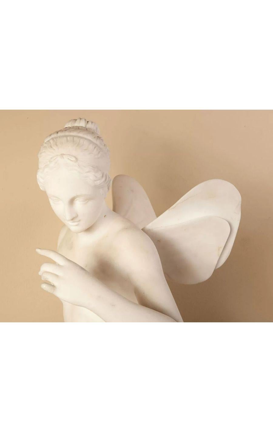 Neoclassical Revival Statuary White Marble Figure of Psyche, circa 1850 For Sale