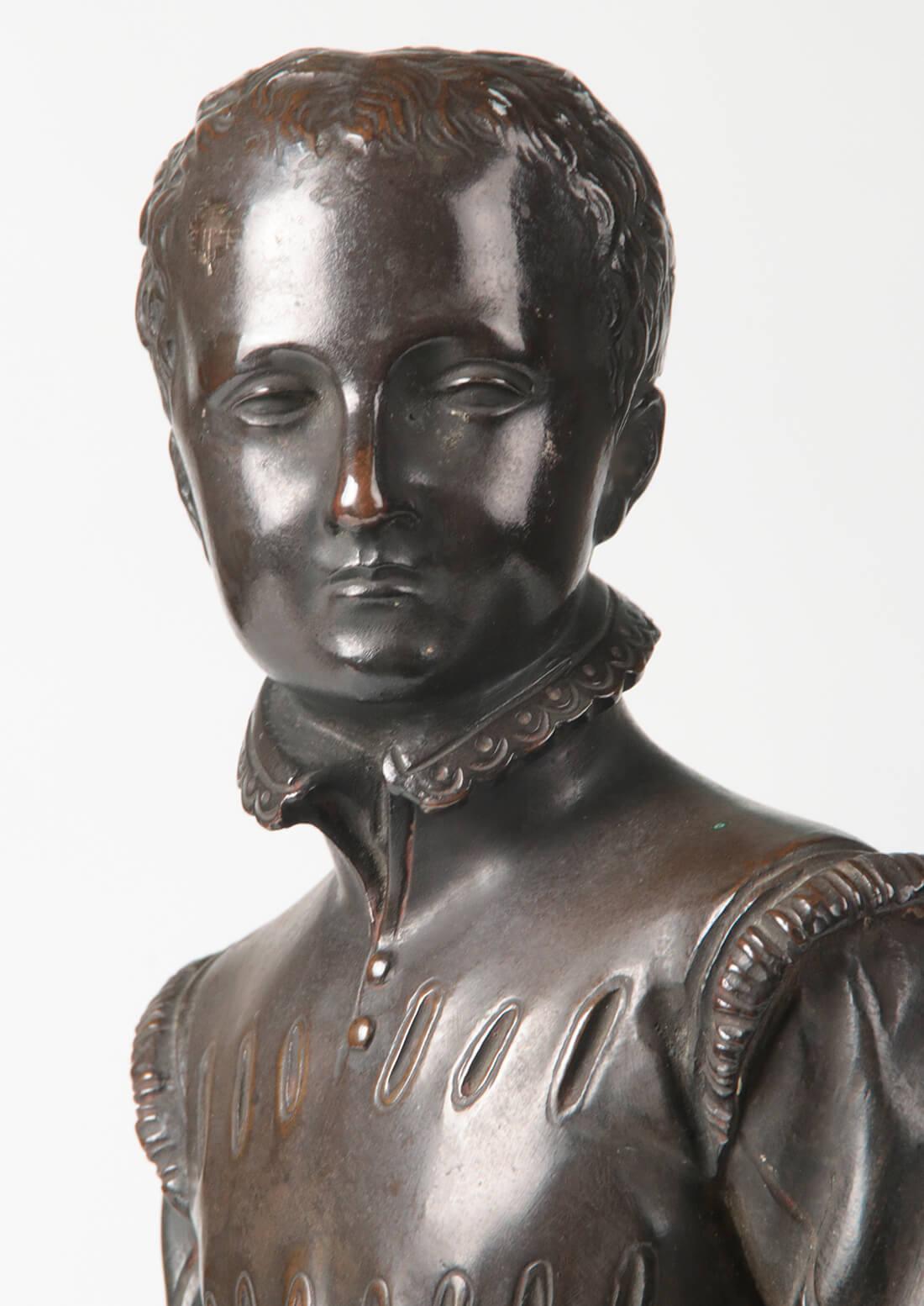 French Statue Bronze Bronze Statue of a Young Henry IV For Sale