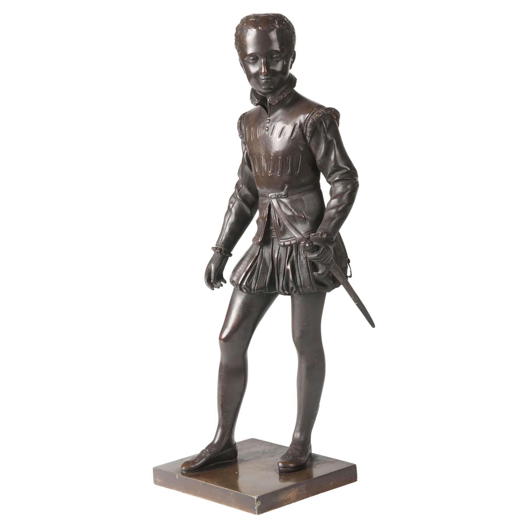 Statue Bronze Bronzestatue des jungen Heinrich IV.