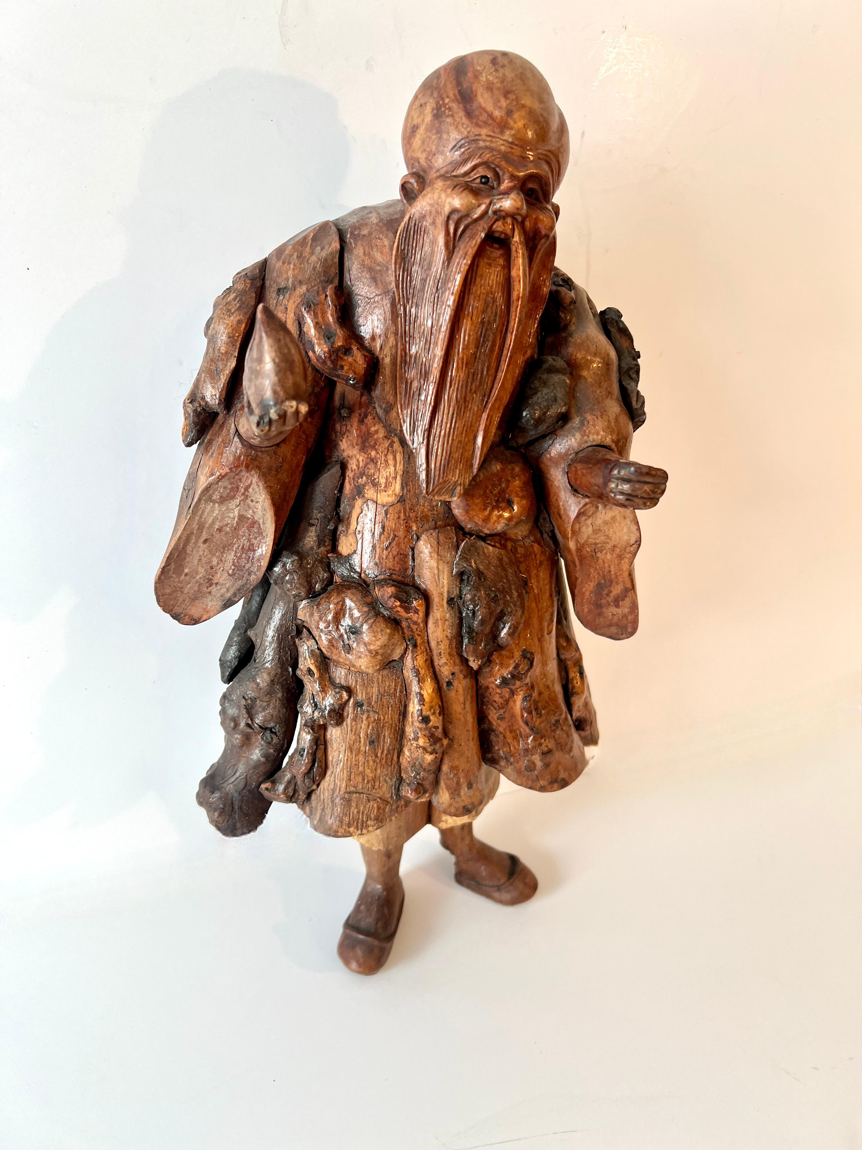 Annerito Statua scolpita a mano di radice, raffigurante l'