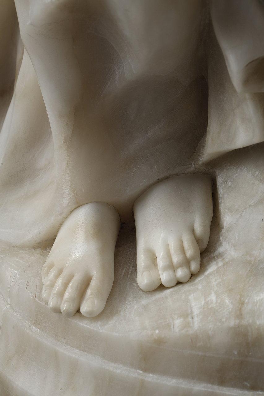 Statue von Helen und Paris aus Alabaster und Marmor, 20. Jahrhundert im Angebot 13