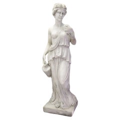 Vintage Statue in white Carrara marble