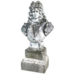 Statue King of France original patina cast stone from 20th Century France