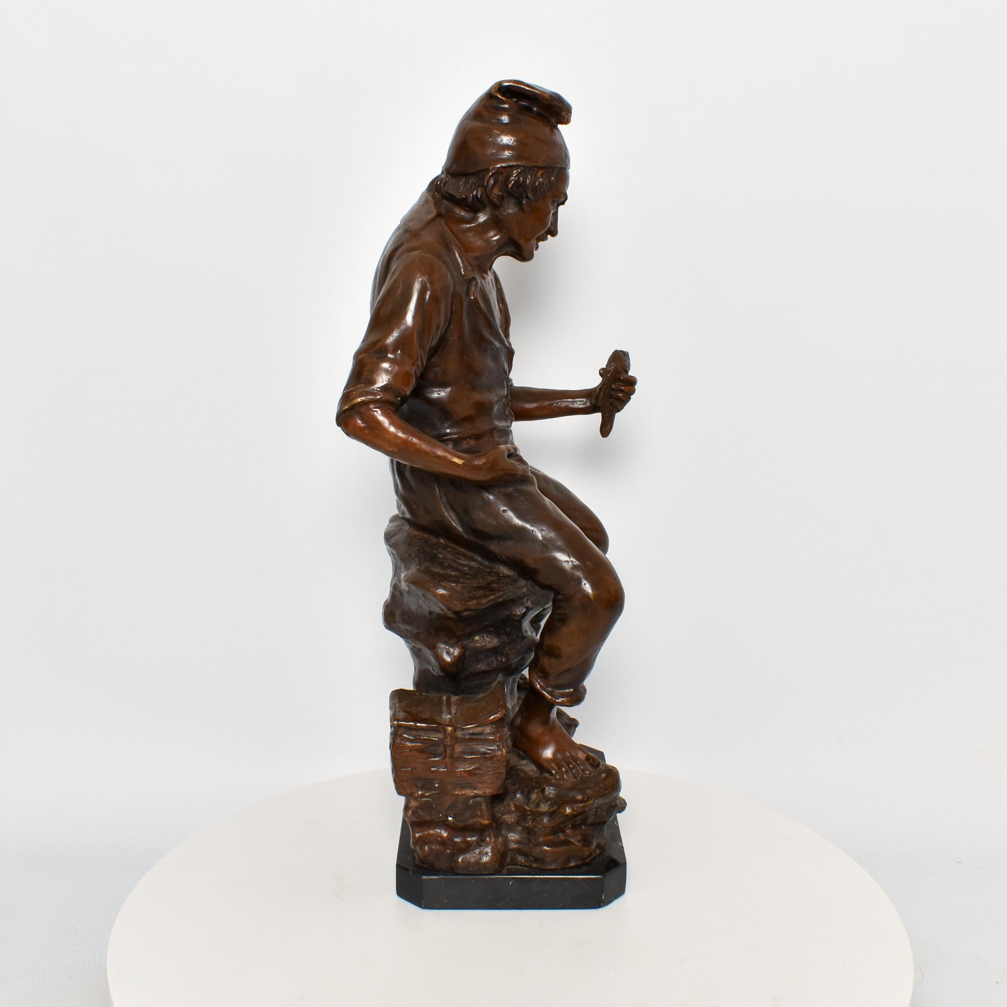 Statue eines Bettlers Bronze ca.1900.