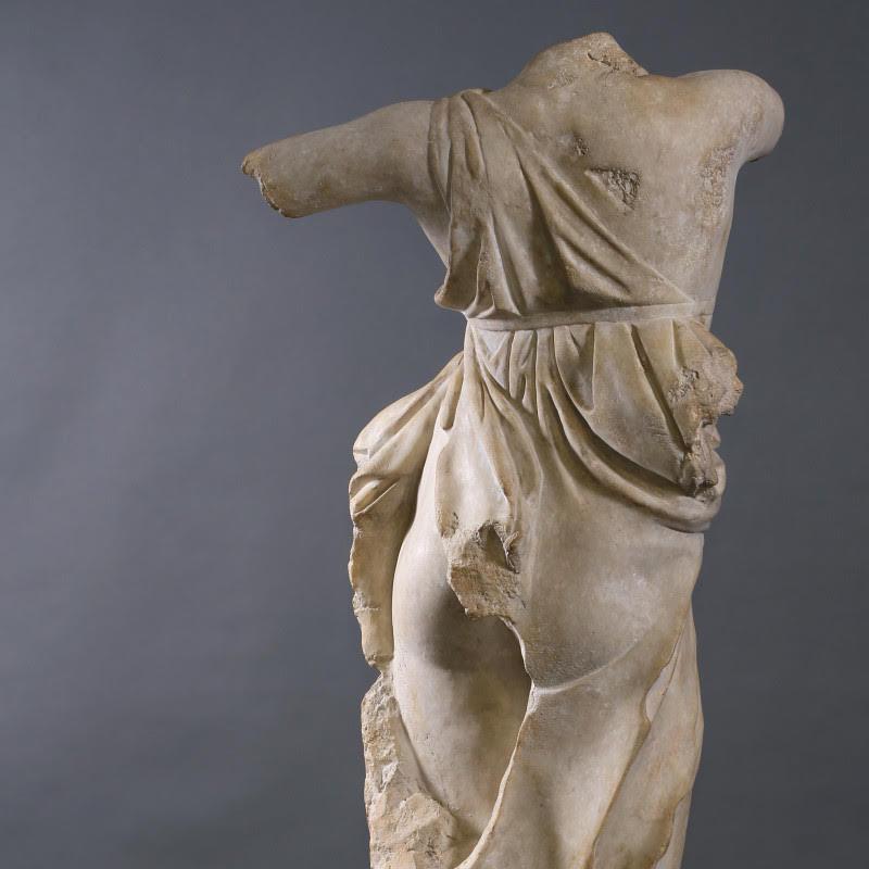 Classical Greek Statue of a Dancer in the Taste of Antiquity, 20th Century. For Sale