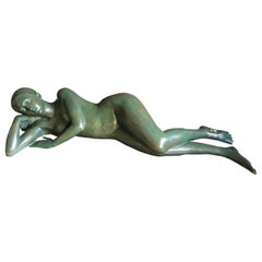 Statue of a Lying Nude Woman, Mid-Century Modern, France