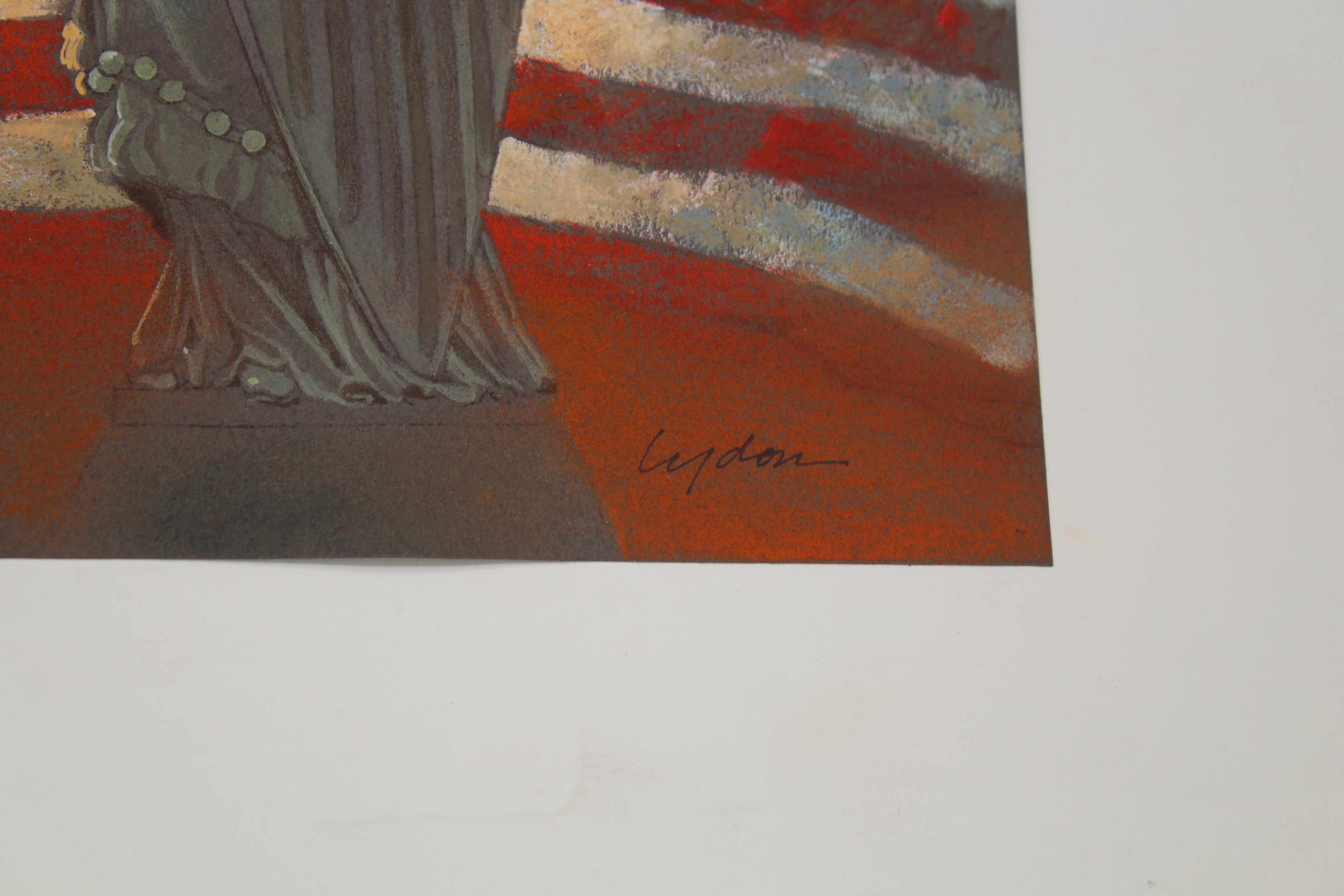 Américain « Statue of Freedom » de Tom Lydon, craie originale sur papier, 1991 en vente