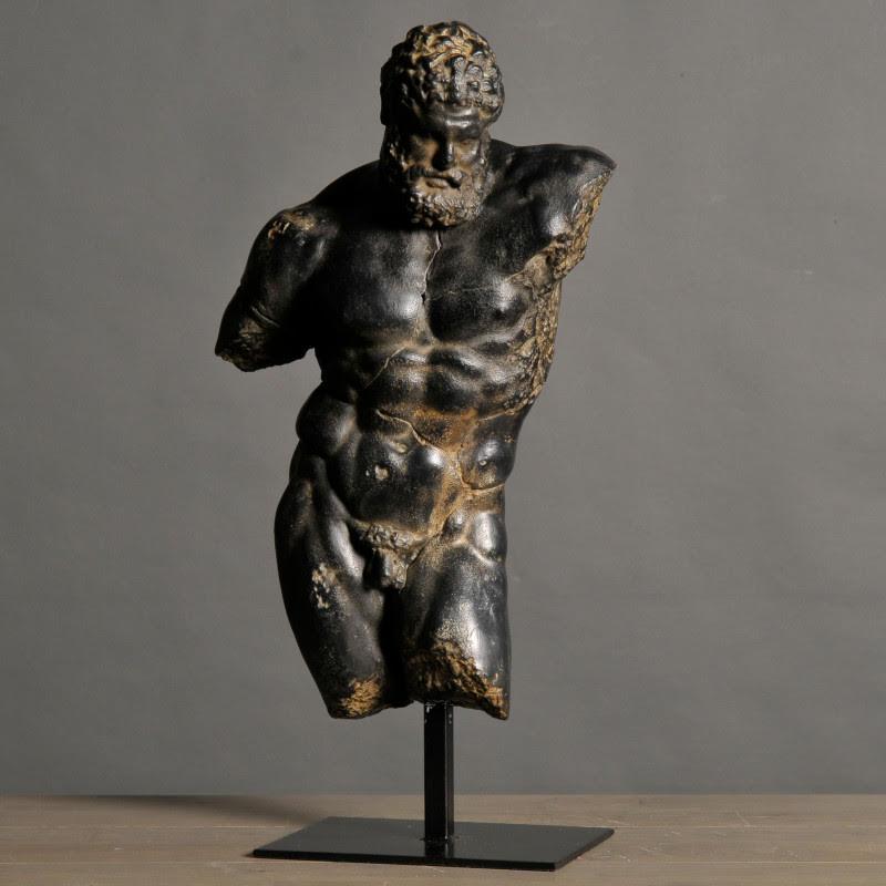 Statue of Hercules, Greek Mythology, 20th Century.

Sculpture representing Hercules, Greek hero, Greek Mythology, in composite material, 20th century.    
h: 57cm , w: 29cm, d: 15cm