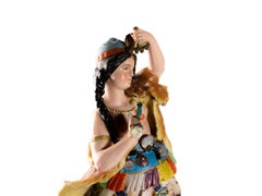 Statue Of Inca Woman by Montereau Faïenceries, 19th Century