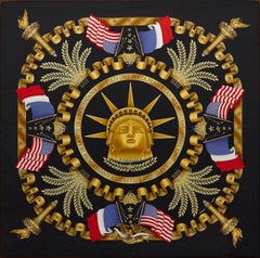 "Statue of Liberty Centennial" Vintage Hermès Silk Scarf by Joachim Metz