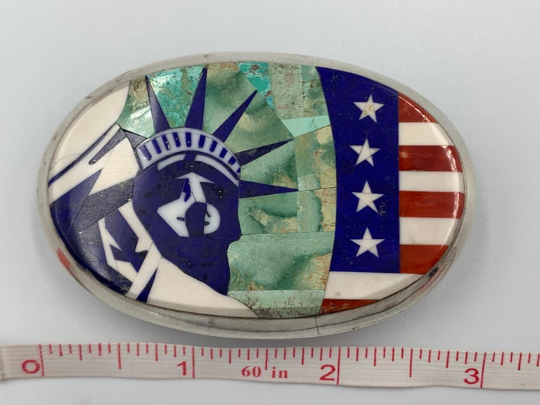 American Flag Rare Cal Desson Vintage Native American Navajo Sterling Silver Cufflinks American Flag Rare Cal Desson Vintage Native American Navajo Sterling Silver Cufflinks