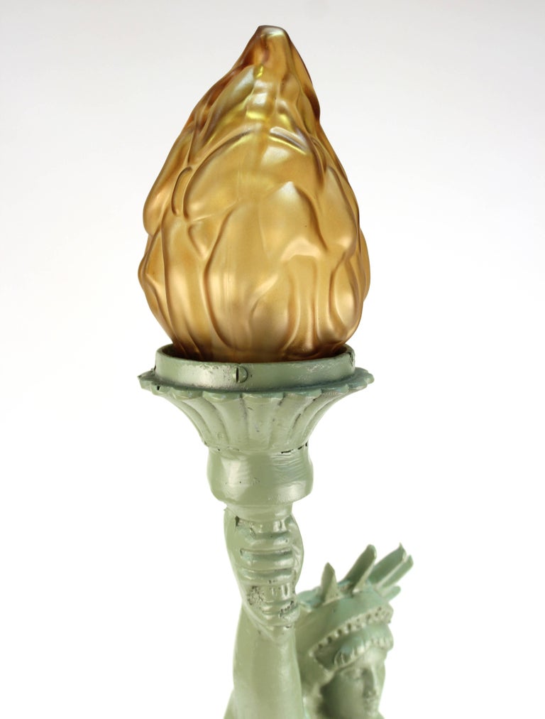 Statue of Liberty Iron Table Lamp For Sale at 1stDibs