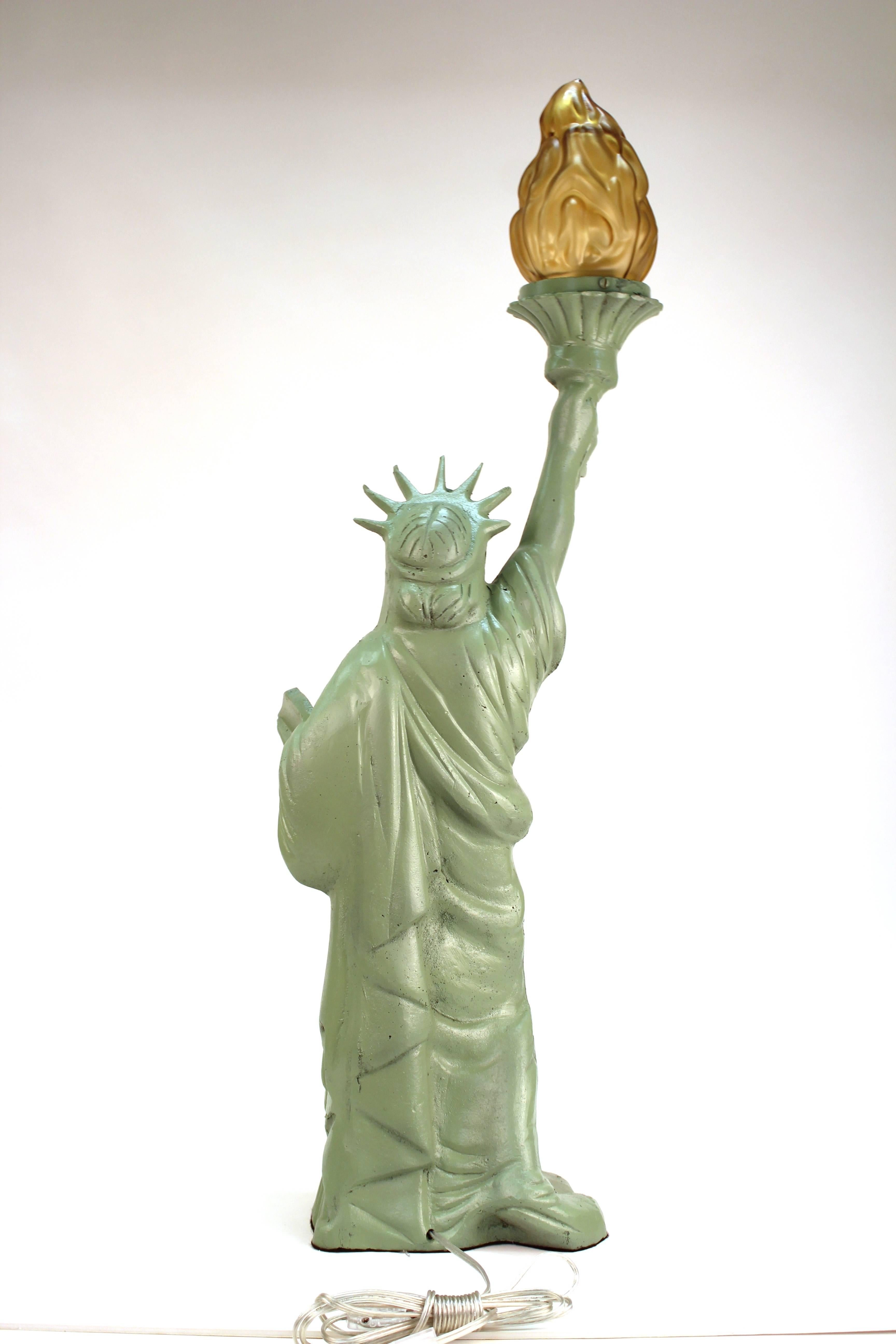 Mid-Century Modern Statue of Liberty Iron Table Lamp