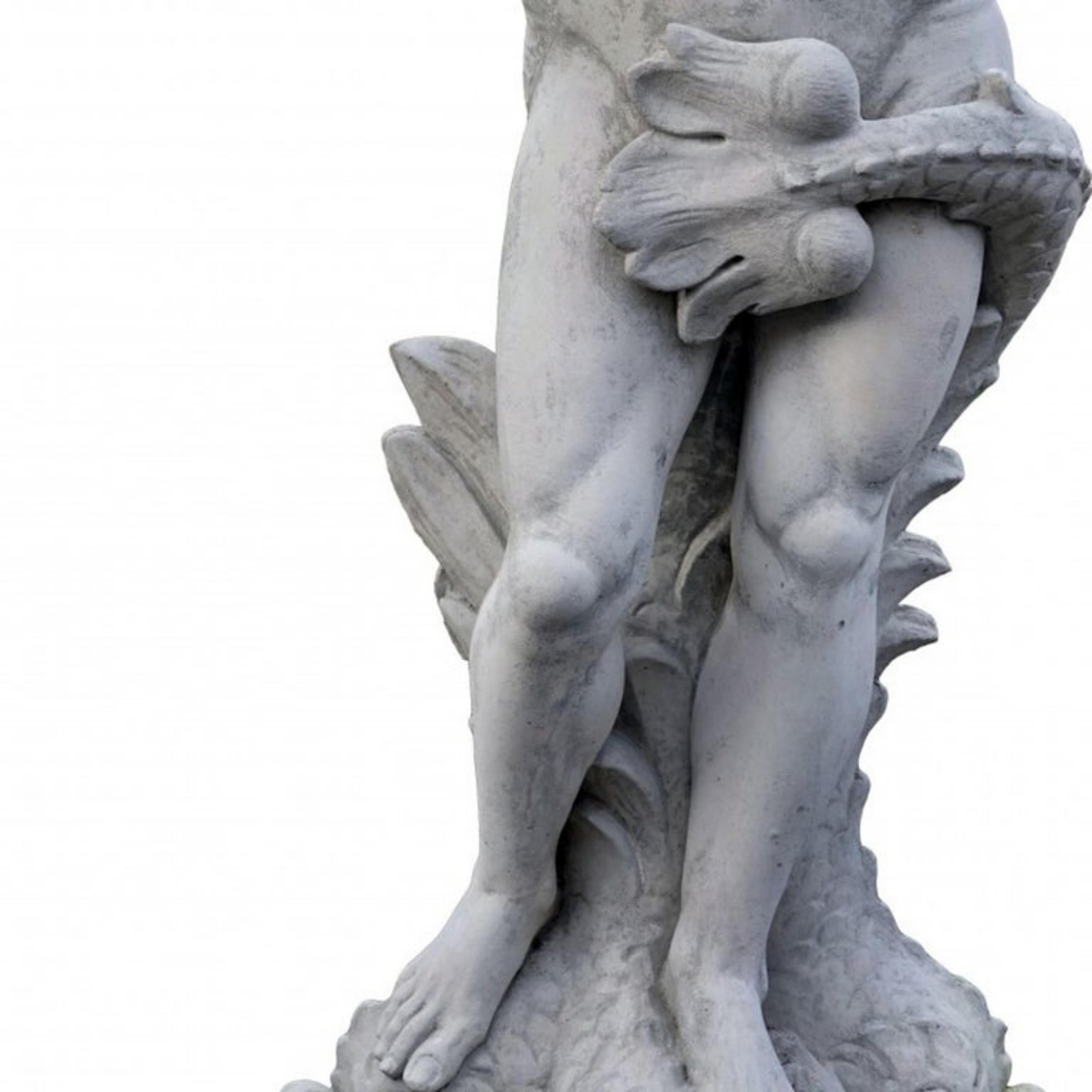 Italian STATUE OF NEPTUNE IN CEMENT HEIGHT 184 CM WITH HORPOON AND WITH BASE 20th H: 246