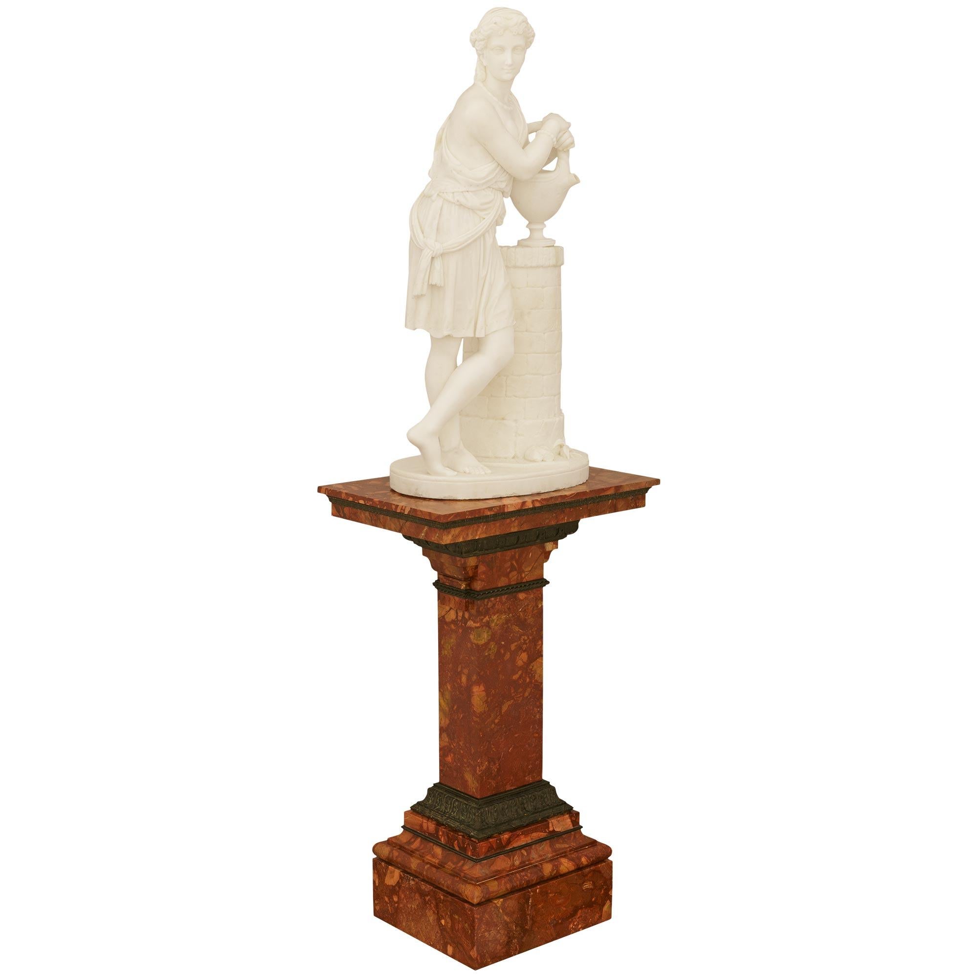 Statue of Rebecca at the well, signed by Carmelo Fontana signed Carmelo Fontana In Good Condition For Sale In West Palm Beach, FL