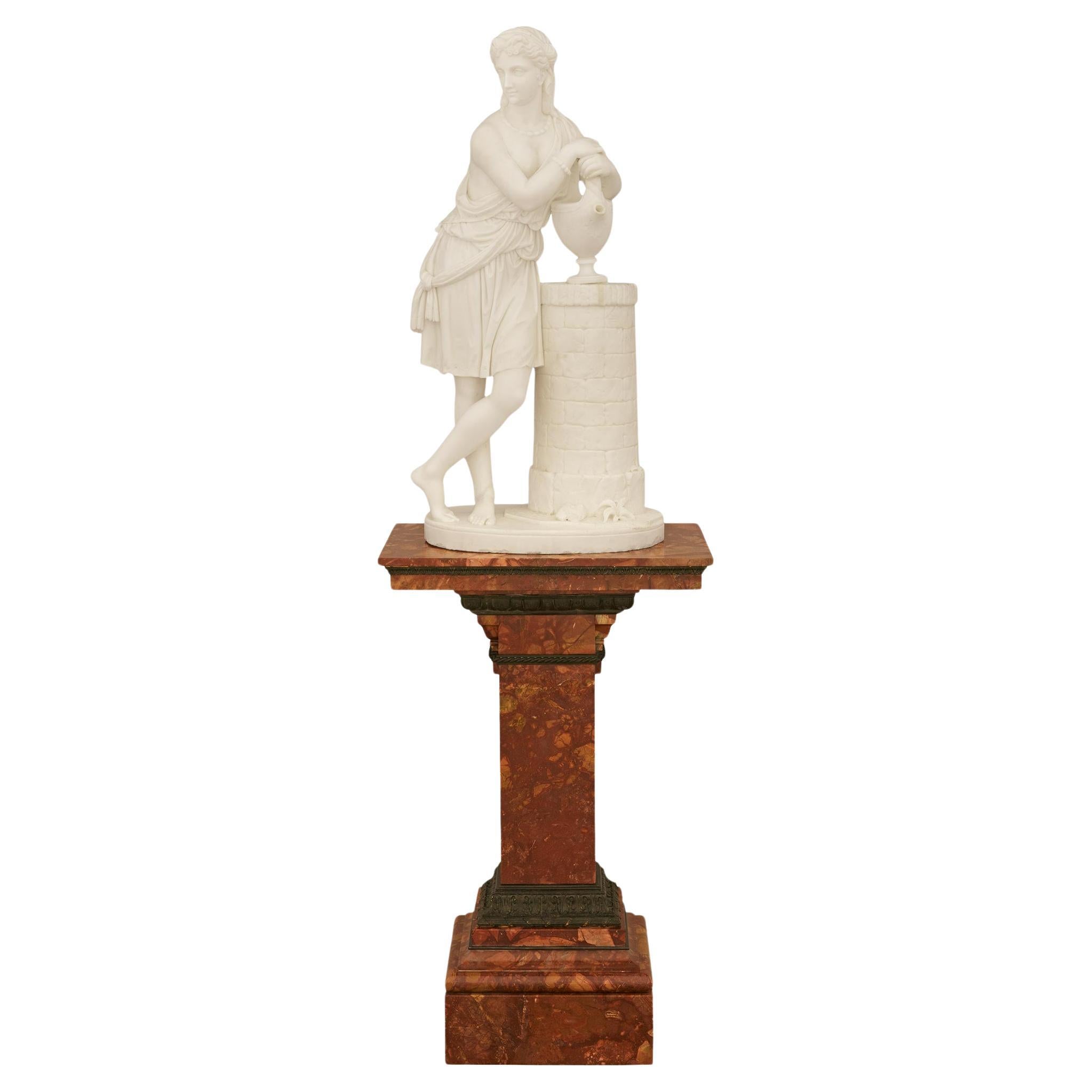 Statue of Rebecca at the well, signed by Carmelo Fontana signed Carmelo Fontana For Sale