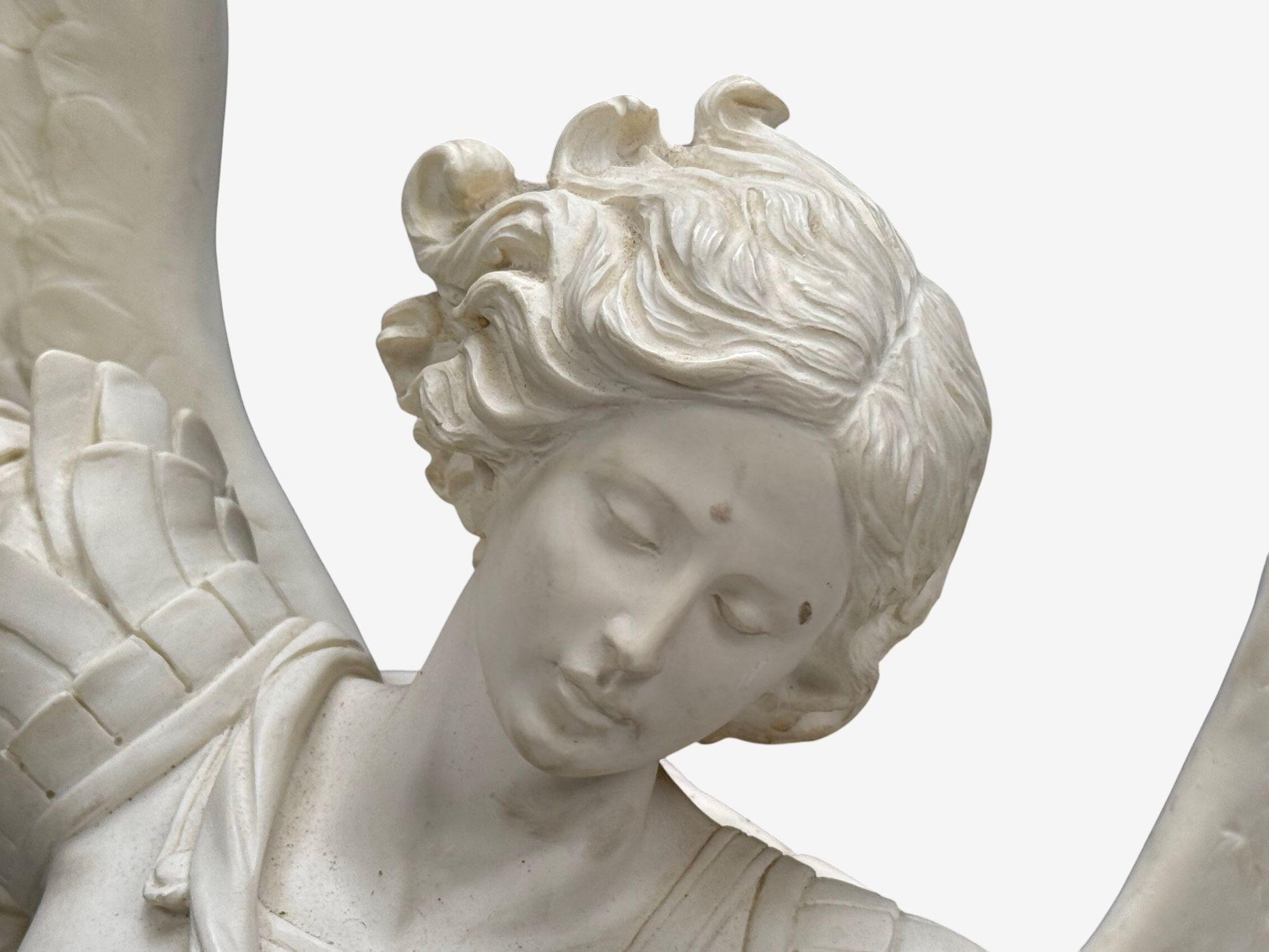 Statue of Saint Michael the Archangel, Composite, Marble Base, Italy, 20th c. For Sale 6