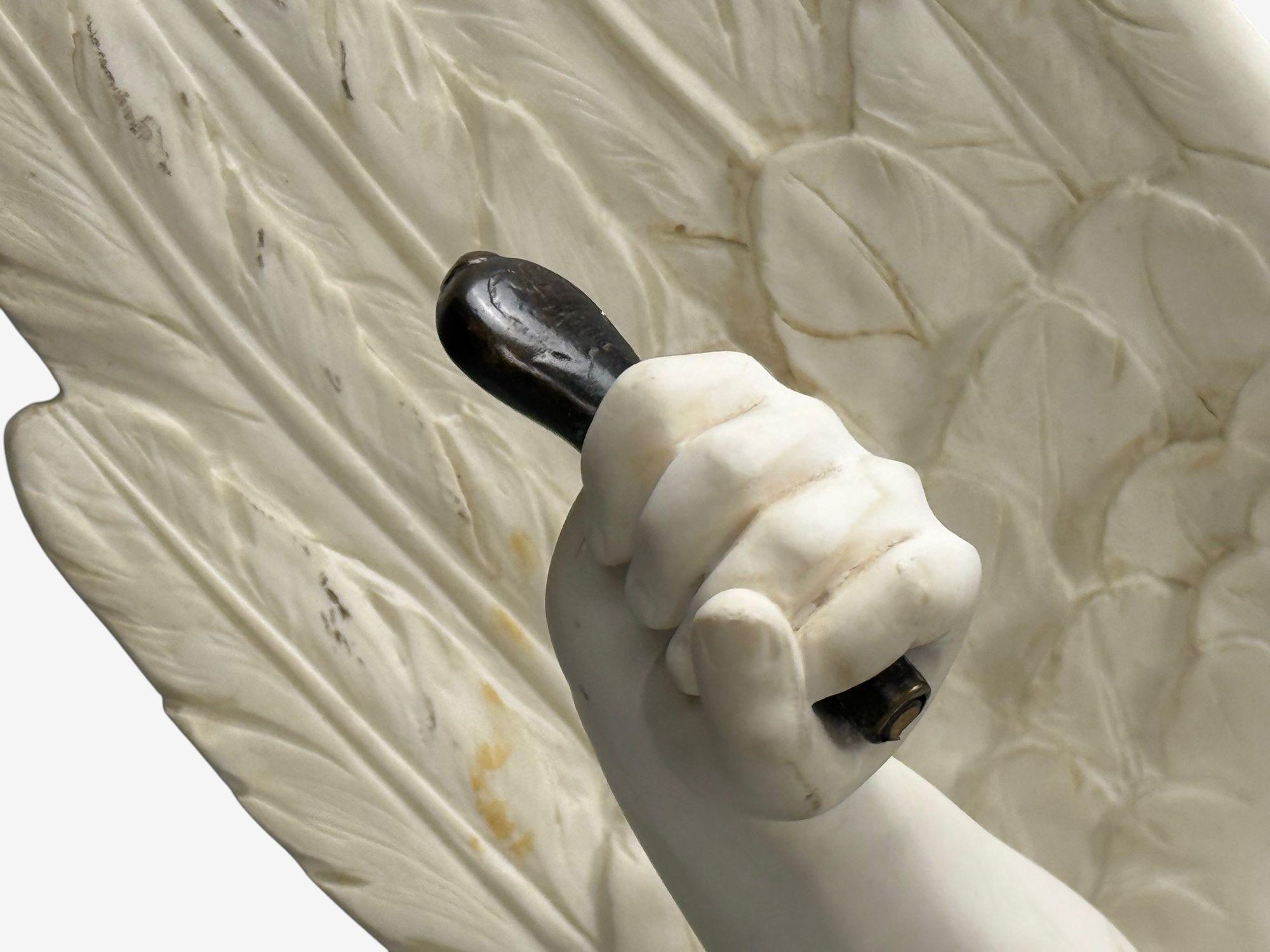 Statue of Saint Michael the Archangel, Composite, Marble Base, Italy, 20th c. For Sale 7