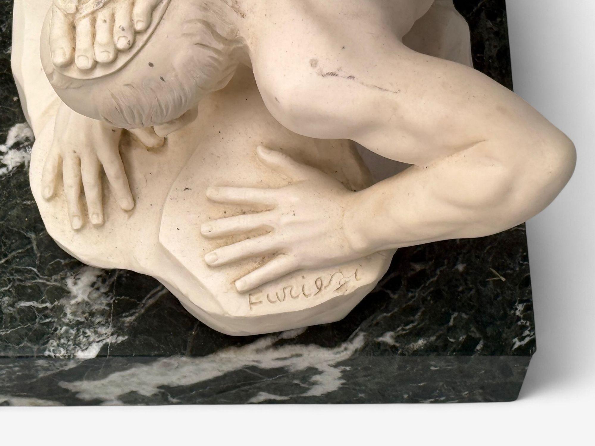 Statue of Saint Michael the Archangel, Composite, Marble Base, Italy, 20th c. For Sale 8