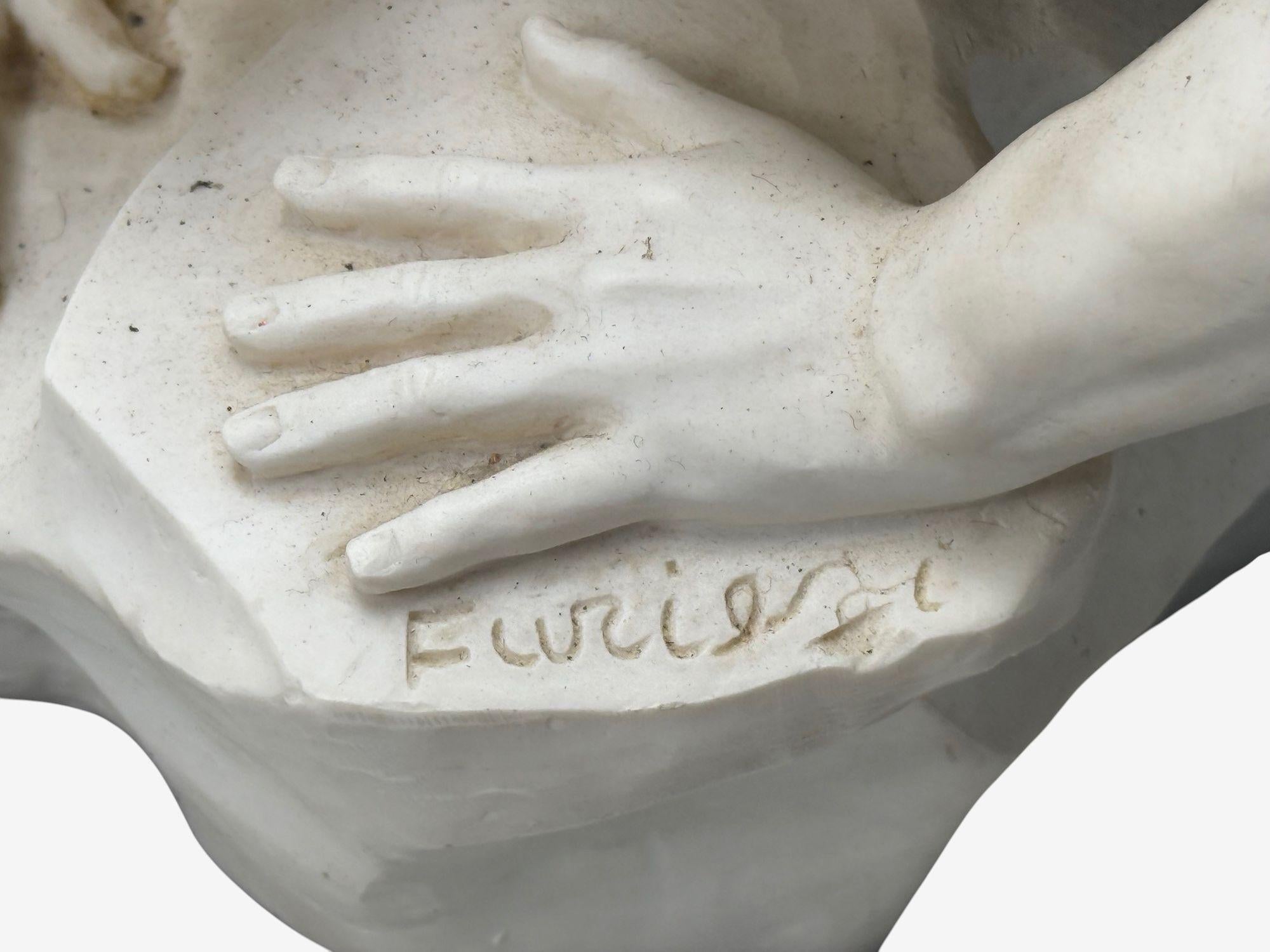 Statue of Saint Michael the Archangel, Composite, Marble Base, Italy, 20th c. For Sale 9